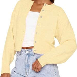 Women's Cream Cardigan Sweater